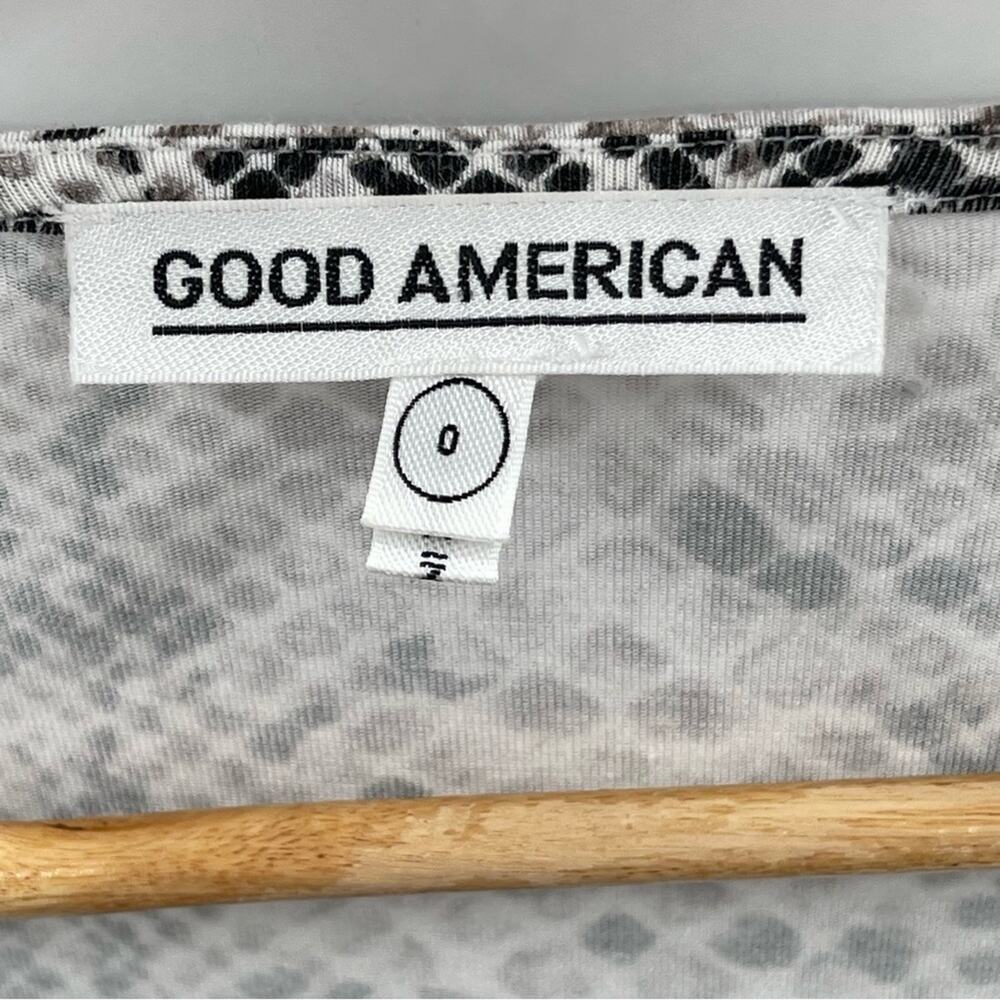 Good American The Runaround Snakeskin Print Wrap Dress Midi Size XS Mobwife - Picture 9 of 11